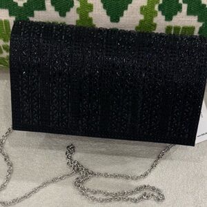 Elegant Black Clutch with Chain Strap